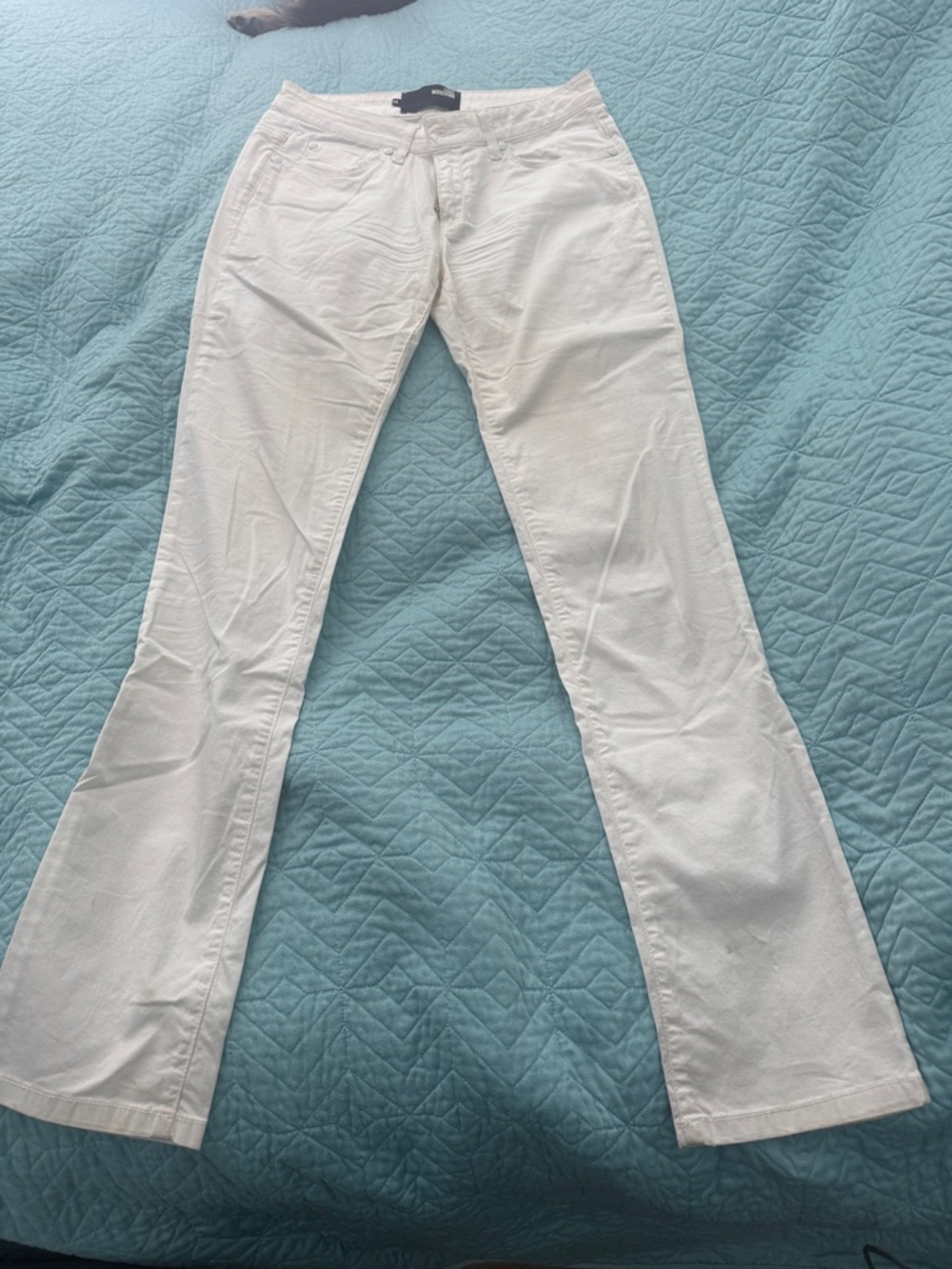 MOSCHINO White Women's 5 pocket lightweight straight leg Jeans sz29 orig $450